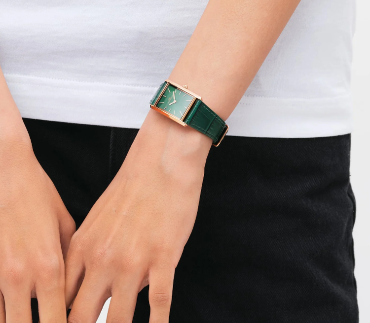 Immagine di Orologio Donna Daniel Wellington Bound Crocodile Emerald Sunray Rose Gold | DW00100694