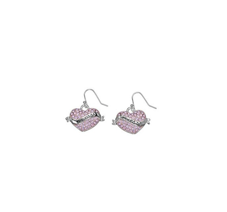 Immagine di Orecchini Donna A Cuore E Cristalli Rosa Gioielli Guess | UBE11150