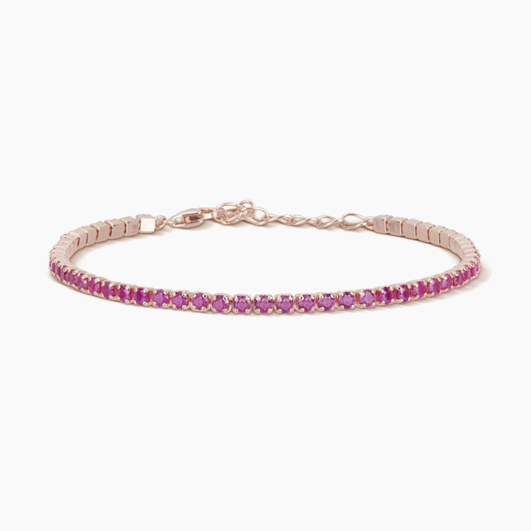 Immagine di Bracciale Tennis Oro Rosa Con Rubini Gioielli Mabina | 533327