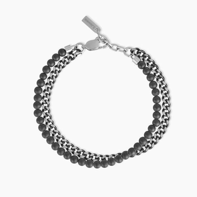 Immagine di Bracciale In Acciao Con PVD Nero Agata 2Jewels | 232107