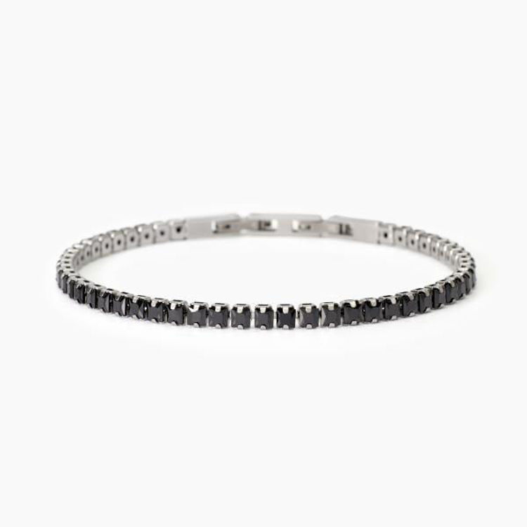 Immagine di Bracciale In Acciaio Con Zirconi Neri 2Jewels | 232576