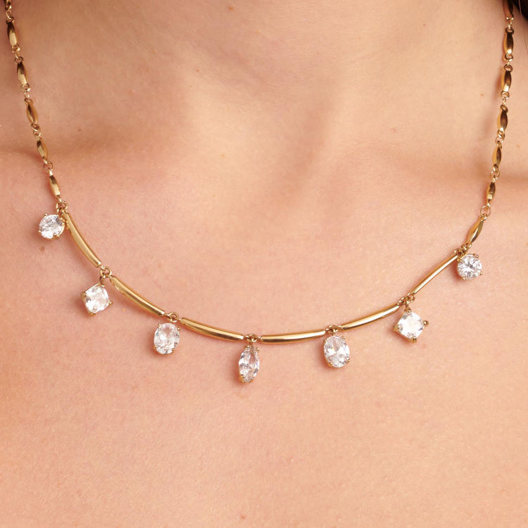 Immagine di Collana Donna Placcata Oro Con Zirconi Gioielli Brosway Affinity | BFF181