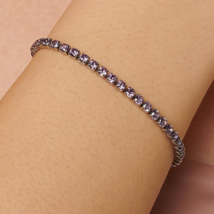 Immagine di Bracciale Donna Tennis Con Zirconi Amethyst Gioielli Brosway Desideri | BEI090