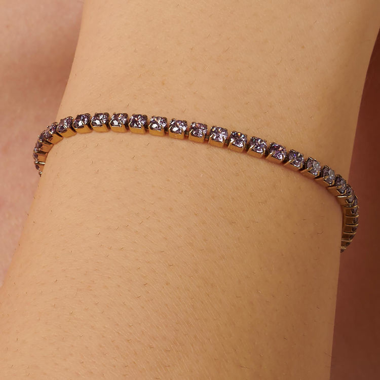 Immagine di Bracciale Donna Tennis Con Zirconi Amethyst Gioielli Brosway Desideri | BEI091