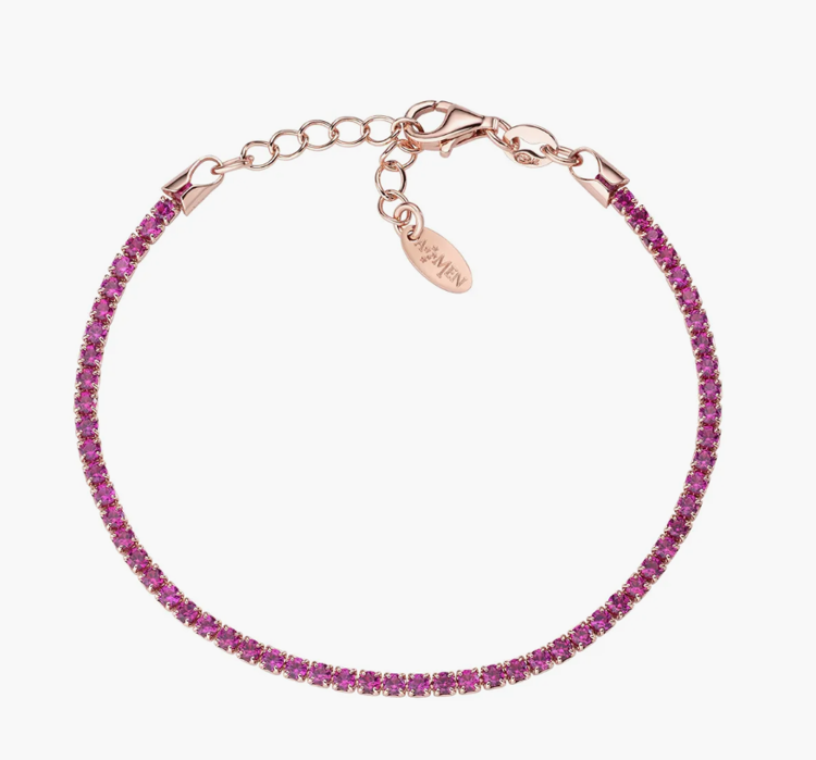 Immagine di Bracciale Tennis Rosè Zirconi Fucsia Gioielli Amen | BTRFU16