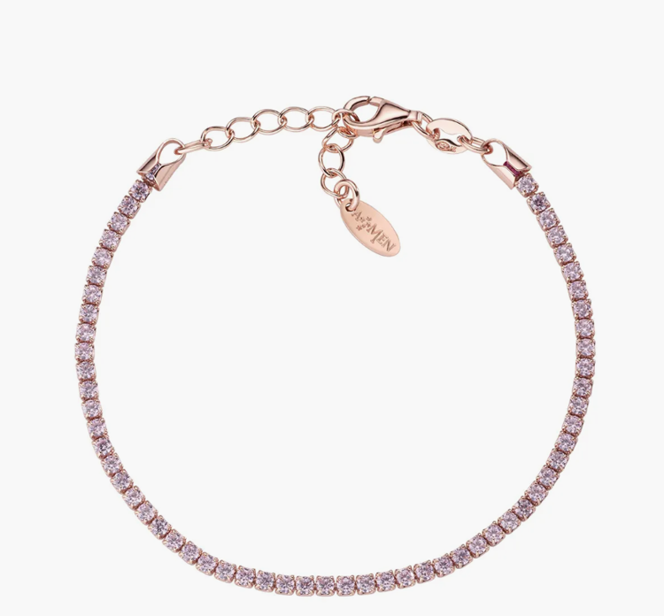 Immagine di Bracciale Tennis Rosè Zirconi Rosa Gioielli Amen |  BTRRO16