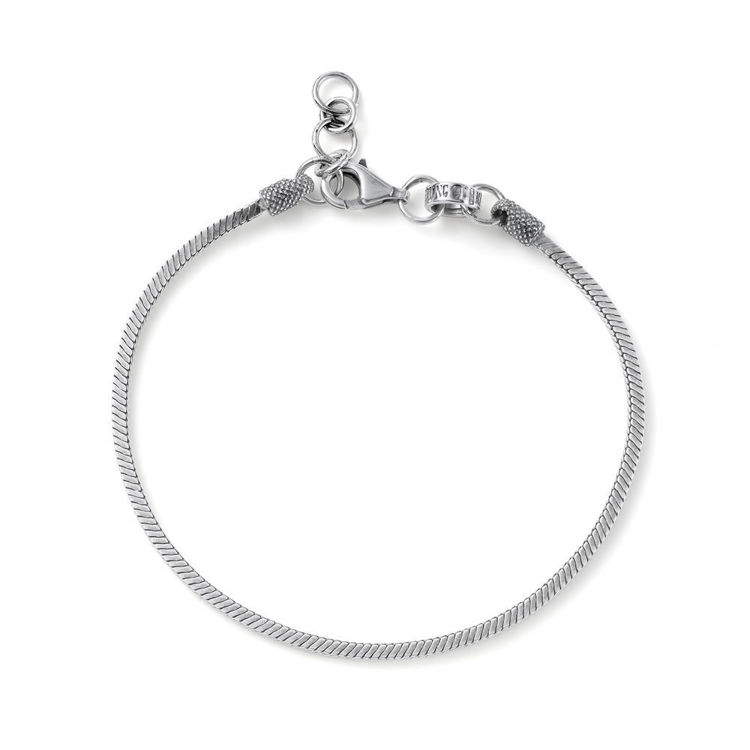 Immagine di Bracciale Uomo Minimal Snake Icone Quadrato In Argento Mariacristinasterling | G4627