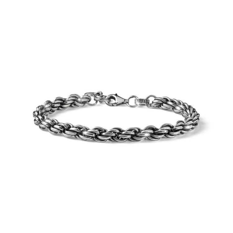 Immagine di Bracciale Uomo In Argento Brunito Torchon Mariacristinasterling |  G3495