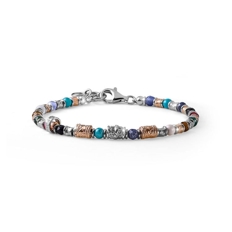 Immagine di Bracciale Uomo Siena Argento E Mix Pietre Naturali Mariacristinasterling |  G4021/19