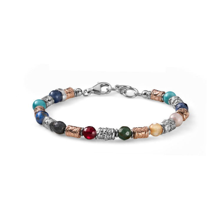 Immagine di Bracciale Uomo Luxury Argento Bicolor E Pietre Mariacristinasterling |  G4008/19