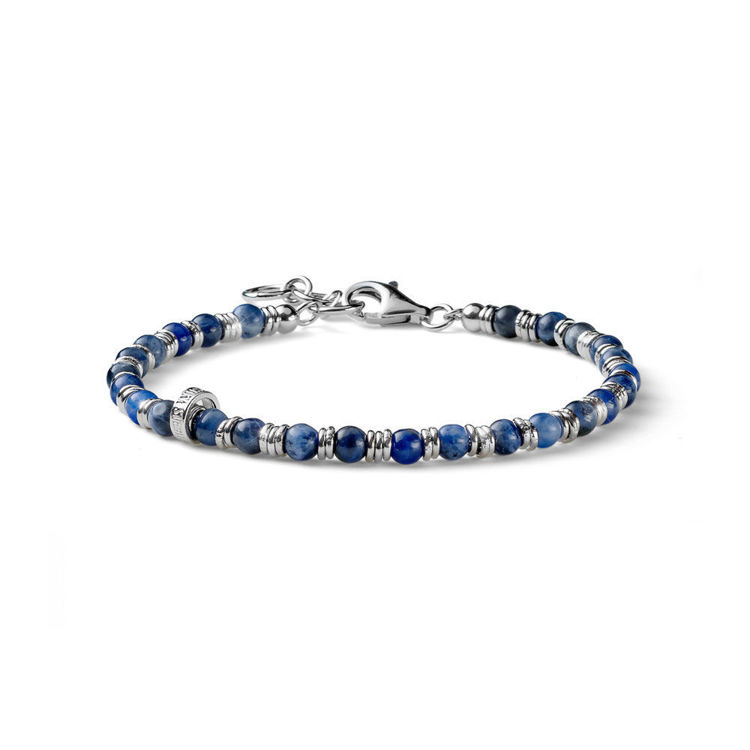 Immagine di Bracciale Uomo Snake Classic Style Cerchi Argento E Sodalite Mariacristinasterling |  G2881/19