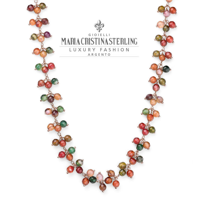 Immagine di Collana Donna Enjoy Argento Rosa E Pietre Multicolor Mariacristinasterling | G4110R