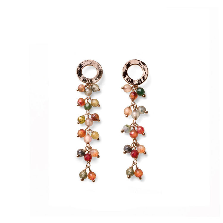 Immagine di Orecchini Donna Pendenti Enjoy Argento Rosa Rosa A Cascata Multicolor Mariacristinasterling | G4111R