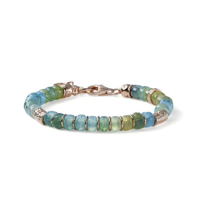 Immagine di Bracciale Donna Snake Riviera Barilotti Argento E Glass Roundel Oceano Mariacristinasterling | G4325R