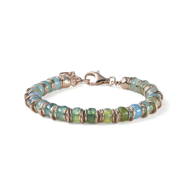 Immagine di Bracciale Donna Snake Riviera Cerchi Argento E Glass Roundel Oceano Mariacristinasterling | G4328R