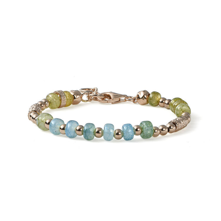 Immagine di Bracciale Donna Snake Riviera Sfere Argento E Glass Roundel Oceano Mariacristinasterling | G4327R