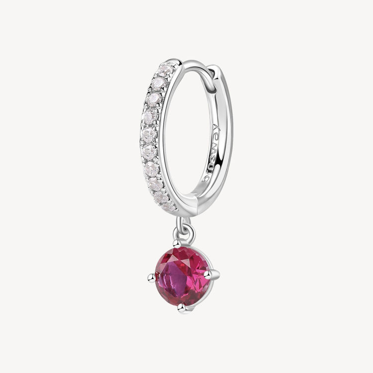 Immagine di Orecchino Singolo Donna A Cerchietto Con Pendente Ruby Gioielli Brosway Fancy | FPR86