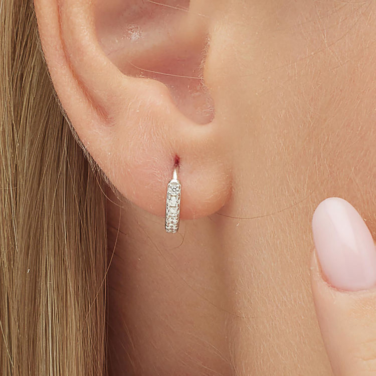 Immagine di Orecchino Singolo Donna A Cerchietto Con Zirconi Gioielli Brosway Fancy | FIW88