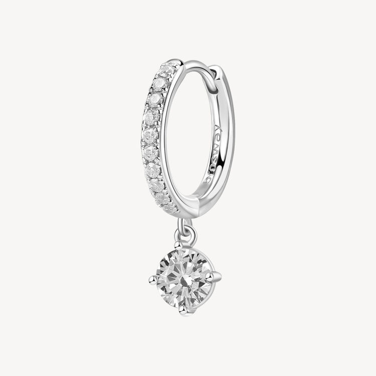 Immagine di Orecchino Singolo Donna A Cerchietto Con Pendente Zircone Gioielli Brosway Fancy | FIW90
