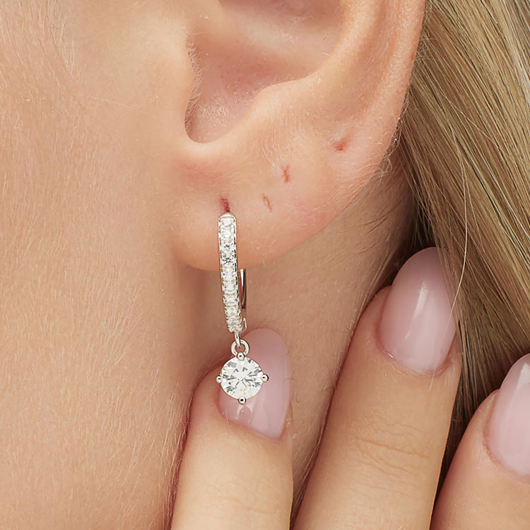 Immagine di Orecchino Singolo Donna A Cerchietto Con Pendente Zircone Gioielli Brosway Fancy | FIW90