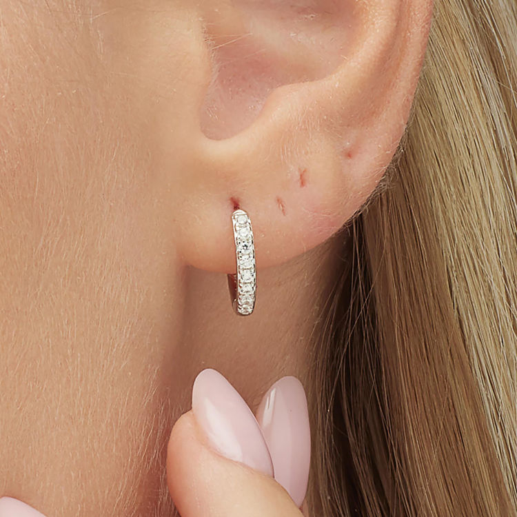 Immagine di Orecchino Singolo Donna A Cerchietto Con Zirconi Gioielli Brosway Fancy | FIW89