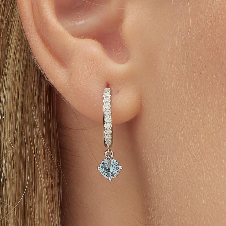 Immagine di Orecchino Singolo Donna A Cerchietto Con Pendente Shappire Gioielli Brosway Fancy | FCL83