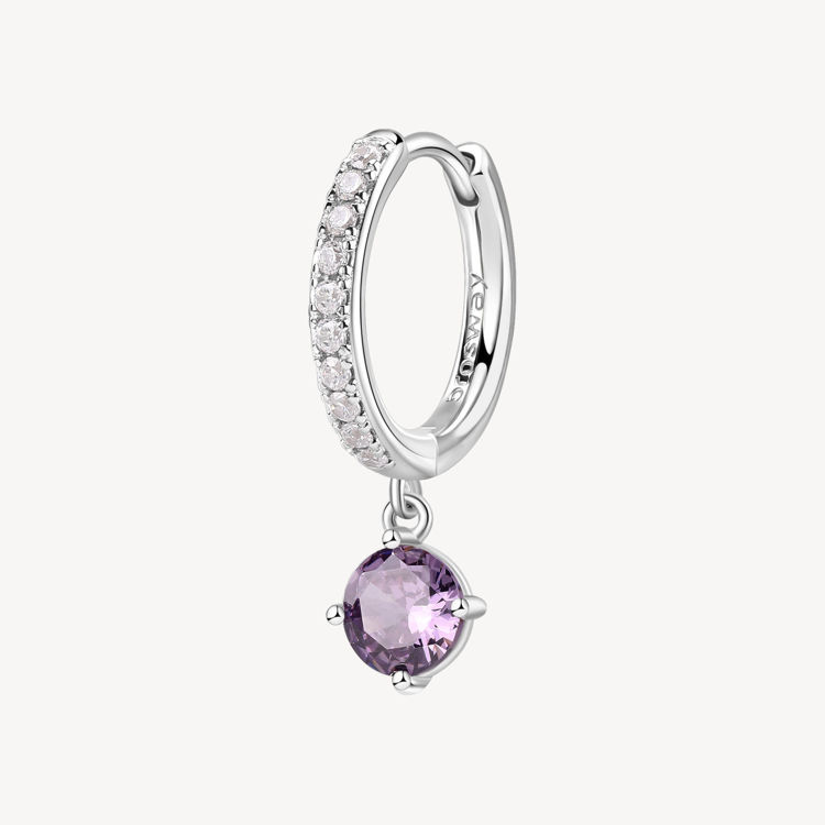 Immagine di Orecchino Singolo Donna A Cerchietto Con Pendente Amethyst Gioielli Brosway Fancy | FMP87
