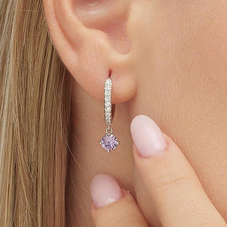Immagine di Orecchino Singolo Donna A Cerchietto Con Pendente Amethyst Gioielli Brosway Fancy | FMP87