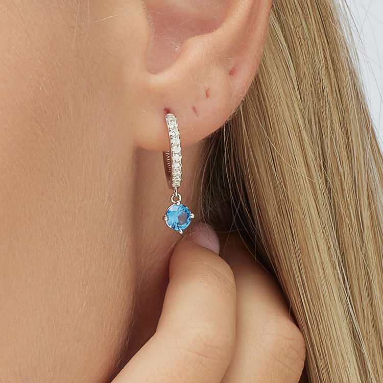 Immagine di Orecchino Singolo Donna A Cerchietto Con Pendente Freedom Blue Gioielli Brosway Fancy | FFB82