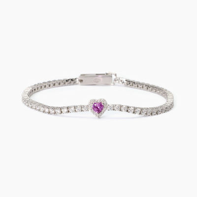 Immagine di Bracciale Donna Tennis Con Cuore Rosa Gioielli Mabina |  533838-16