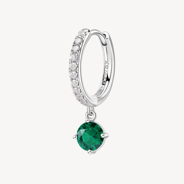 Immagine di Orecchino Singolo Donna A Cerchietto Con Pendente Green Gioielli Brosway Fancy | FLG82
