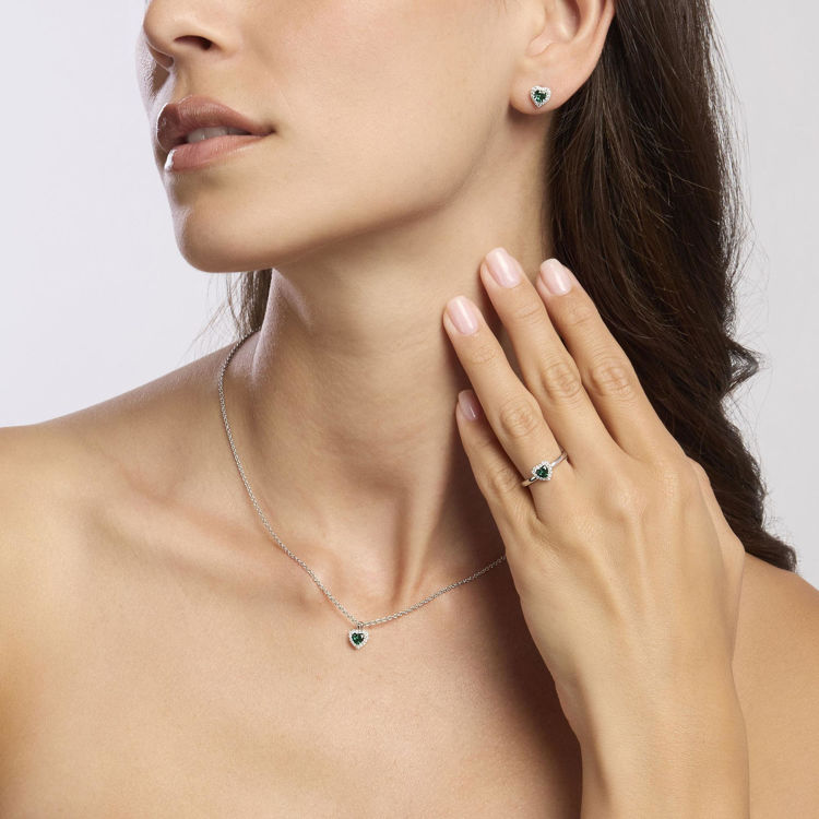 Immagine di Anello A Cuore Con Smeraldo Gioielli Mabina |  523382