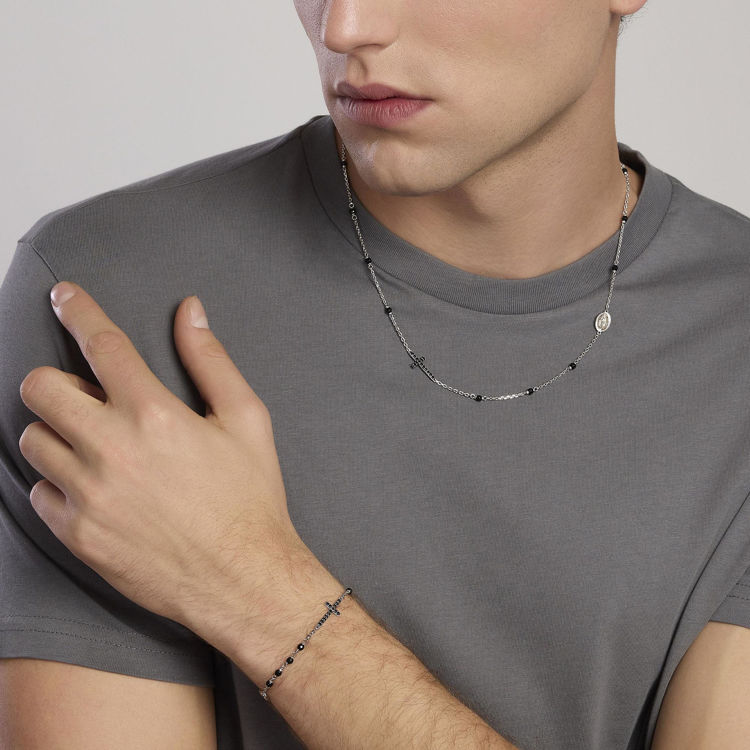 Immagine di Bracciale Uomo Con Croce E Madonnina Gioielli Mabina | 533832