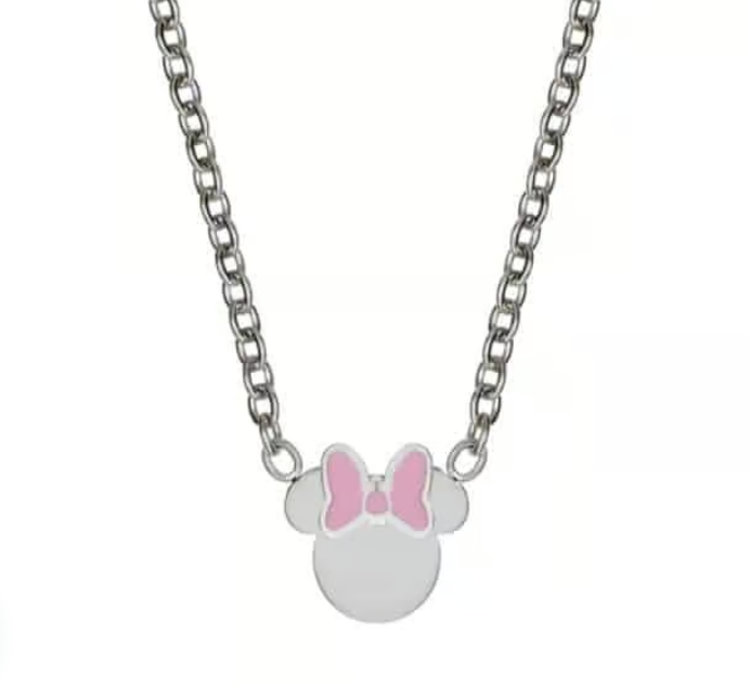 Immagine di Collana Bambina Minni Acciaio E Smalto Rosa Gioielli Disney | N600630L-157.CJ