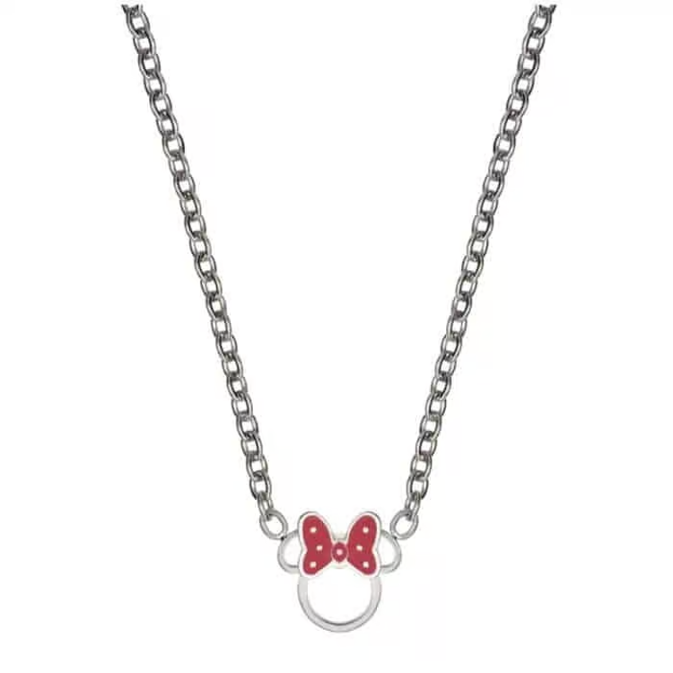 Immagine di Collana Bambina Minni Acciaio E Smalto Rosso Gioielli Disney | N600631L-157.CJ