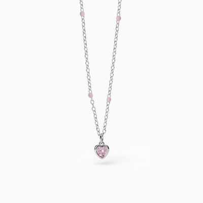 Immagine di Girocollo Bambina Con Ciondolo Cuore Rosa Gioielli Mabina | 553690