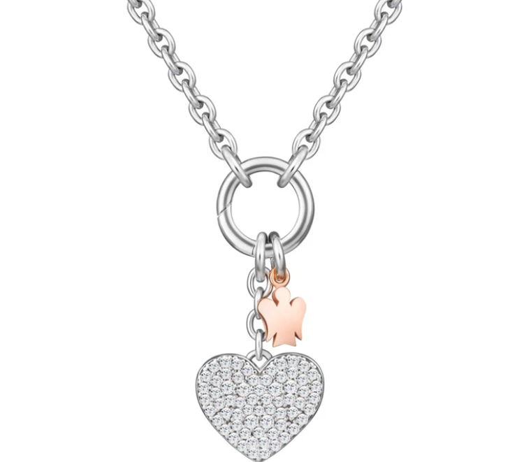 Immagine di Collana Con Chiusura Ad Anello, Cuore Charm E Angelo Roberto Giannotti | GIA439