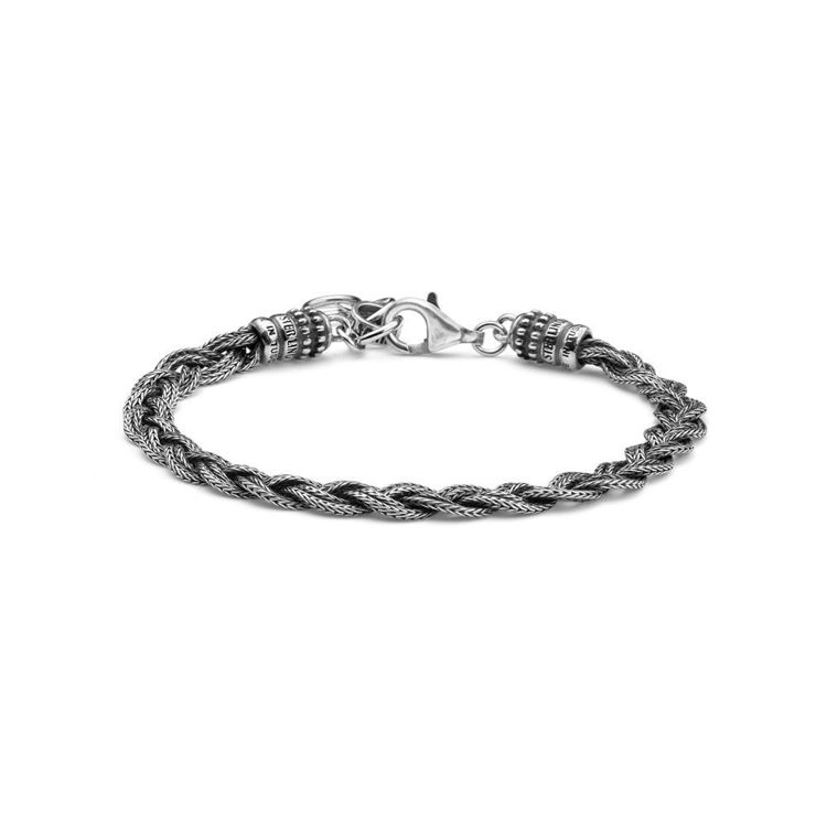 Immagine di Bracciale Uomo Intrecci Classic In Argento Brunito Mariacristinasterling |  G4508