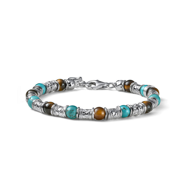 Immagine di Bracciale Uomo Siena Barilotti Argento Aulite E Occhio Di Tigre Mariacristinasterling |  G4558