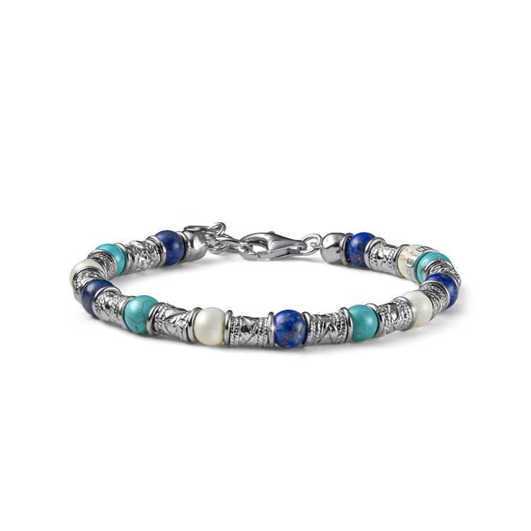 Immagine di Bracciale Uomo Siena Barilotti Argento E Mix Di Pietre Mariacristinasterling |  G4555
