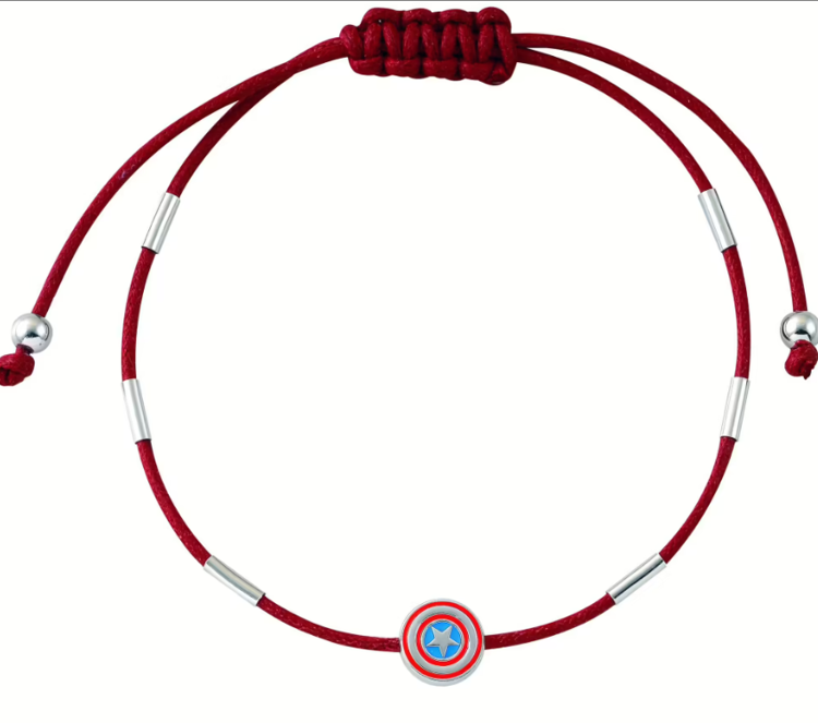Immagine di Bracciale Bambino In Corda Con Charm Capitan America Gioielli Disney | BS00064RNRL.CS