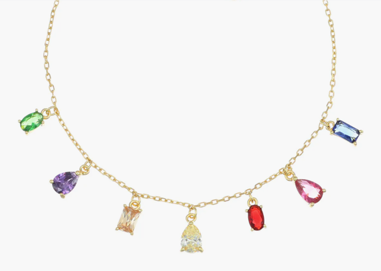 Immagine di Bracciale Chandelier Arcobaleno Dorato Gioielli Amen | BRRAGMZ1