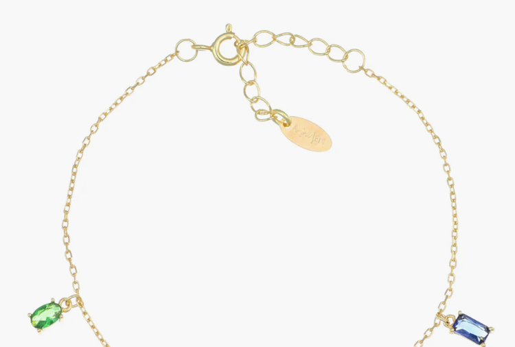 Immagine di Bracciale Chandelier Arcobaleno Dorato Gioielli Amen | BRRAGMZ1