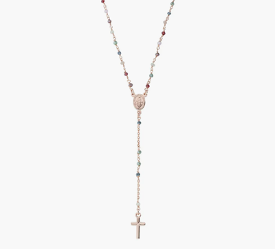 Immagine di Rosario Girocollo Cristalli Multicolor Pastello Amen | CRO25RMU4