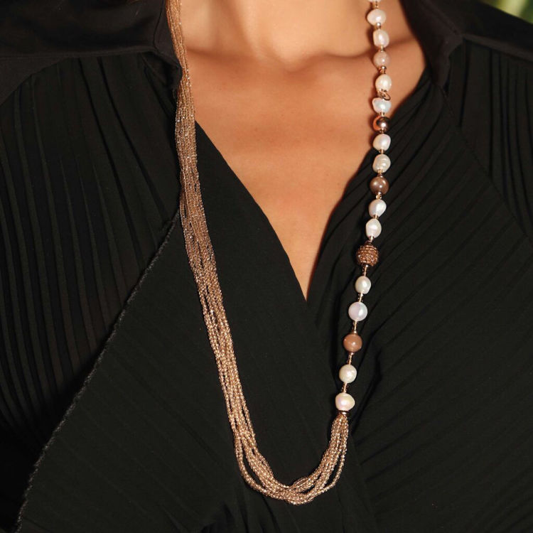 Immagine di Collana Sophie Con Perle D'Acqua Dolce Lelune Glamour | LGNK546
