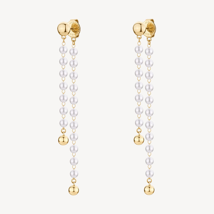 Immagine di Orecchini Pendenti Essential Dorati Con Perle Di Conchiglia Brosway | BNL102