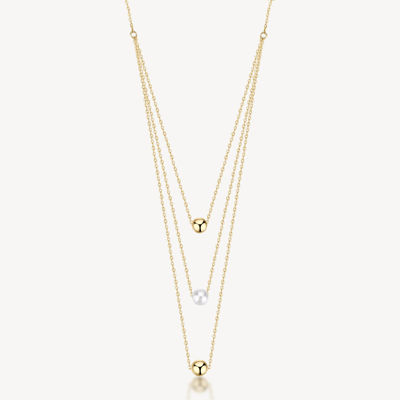 Immagine di Collana Multifilo Dorata In Acciaio E Perle Di Conchiglia Perfect Brosway | BPC08