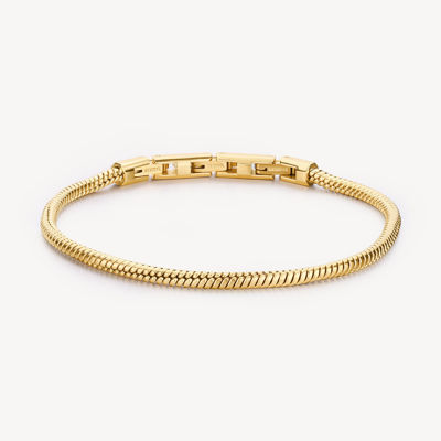 Immagine di Bracciale Uomo In Acciaio Dorato Spiga Arrotondata Riptide Brosway | BTD026