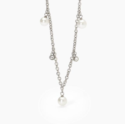 Immagine di Girocollo In Acciaio Con Perle E Cristalli 2Jewels | 251895