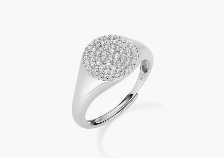 Immagine di Anello Chevalier Regolabile Con Zirconi Bianchi Amen | RCHBBZ1